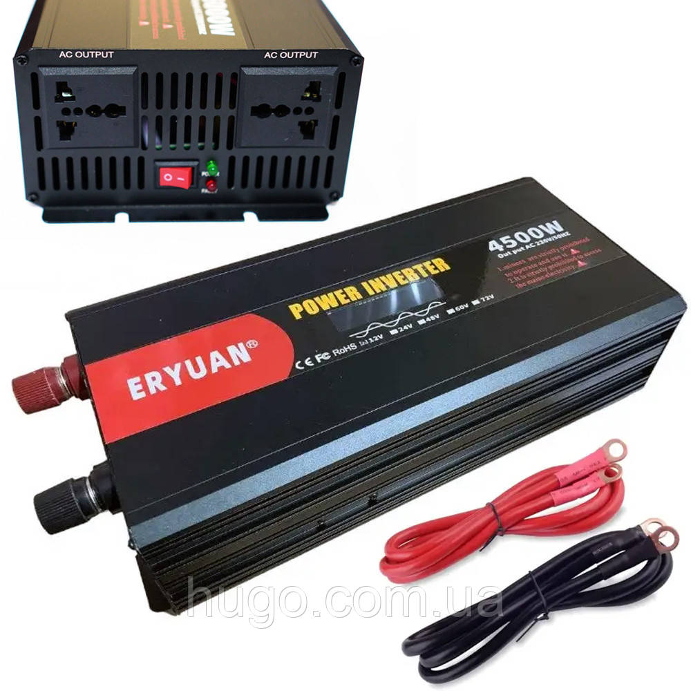 Інвертор 12-220V, 4500Вт, чистий синус, Eryuan / Перетворювач напруги / Інвертор з чистою синусоїдою, фото 1
