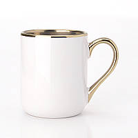 Чашка для сублімації білі 360 мл із товстим золотим обідком і золотою ручкою