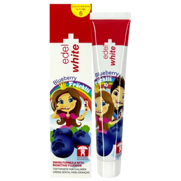 Зубна паста Edel+White Kids для дітей 0-6 років зі смаком чорниці (650 ppm) (50 мл.)