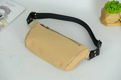 Шкіряна сумка "Модель №70 міні" з фастексом, натуральна шкіра Grand, колір Бежевий