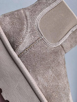 Уги ЧЕЛСІ черевички теплі БІЖОВІ BEIGE світлі ХАКИ на високій підошві екозамша жіночі зимові LQD, фото 6
