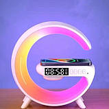 Настільний нічник з бездротовою зарядкою для телефону G63, Бездротова колонка з PF-929 бездротовою зарядкою, фото 7