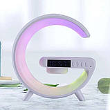 Настільний нічник з бездротовою зарядкою для телефону G63, Бездротова колонка з PF-929 бездротовою зарядкою, фото 2