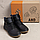 Чоловічі зимові шкіряні черевики LV black Style, фото 6
