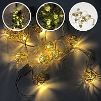 Світлодіодна гірлянда з перемикачем режимів 20 шт 2 м, Гірлянда дитяча святкова, VC-848 Гірлянда світлячки