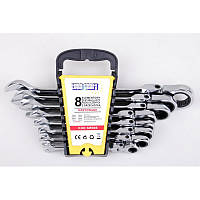 Комплект ріжково-гайкових ключів Euro Craft з храповиком на кардані 8 шт