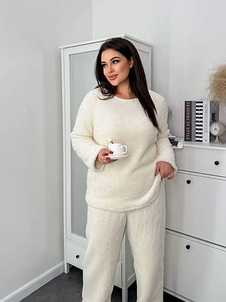 Теплий махровий костюм-піжама великого розміру Розміри: 50-52, 54-56, 58-60, 62-64, фото 1