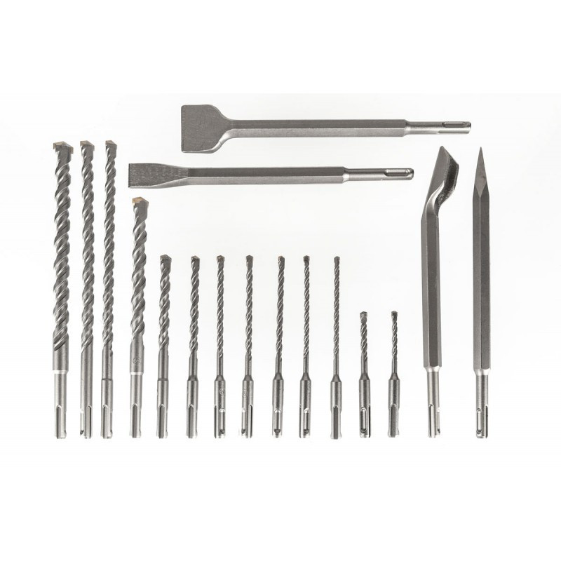 Набір свердел і долота з 17 елементів SDS+, фото 1