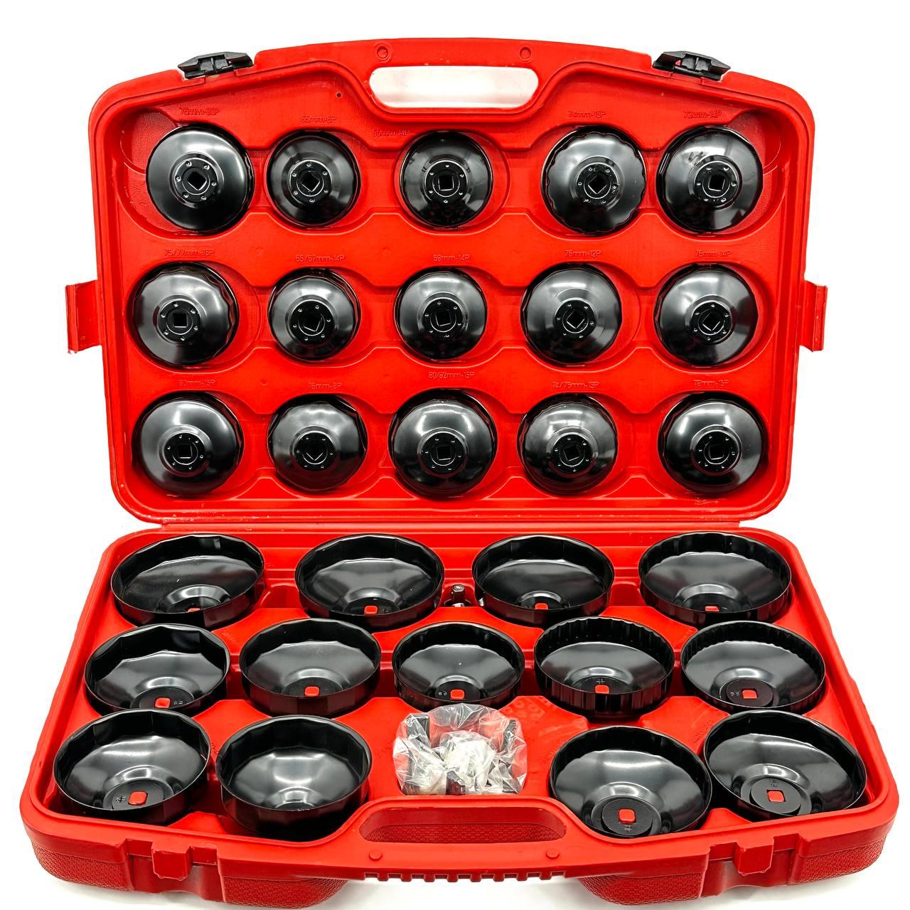 Комплект ключів для зняття масляних фільтрів LEX 30 шт. з адаптером та крабом, фото 1