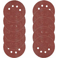 Диски абразивні Velcro 150 мм P120 10 шт. з вентиляційними отворами VERKE V44185