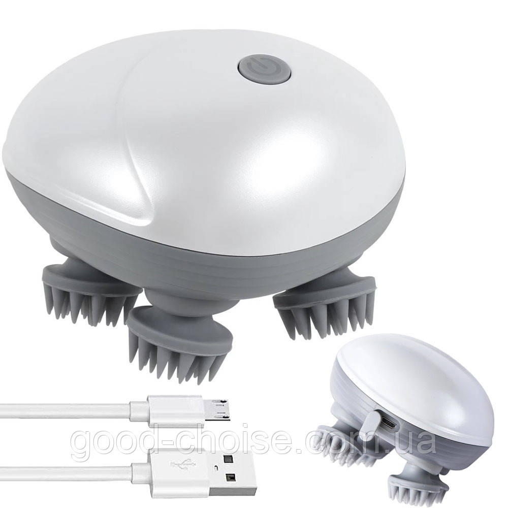 Бездротовий масажер для голови 1100 мАг / Масажер для волосся / Масажер для шкіри голови / Масажер для котів, фото 1