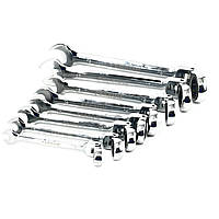 Комплект з 8 рожково-накидних ключів FERRUM з тріщоткою на кардані