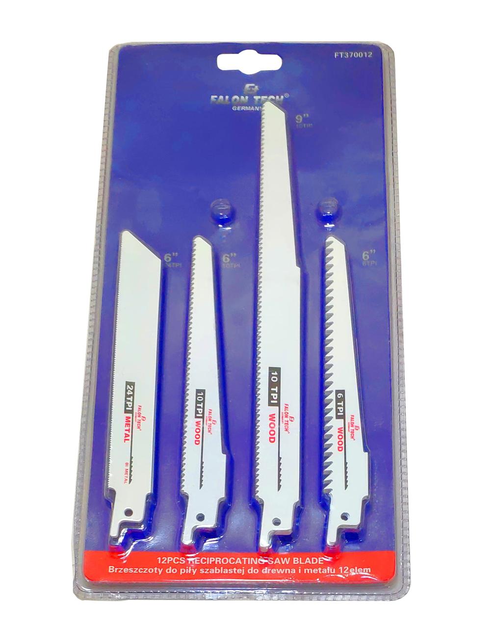 Комплект пилочок до сабельної пили Falon Tech 12ел, фото 1