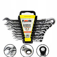 Ключі ріжково-накидні з тріскачкою на кардані MAR-POL 8 ел.