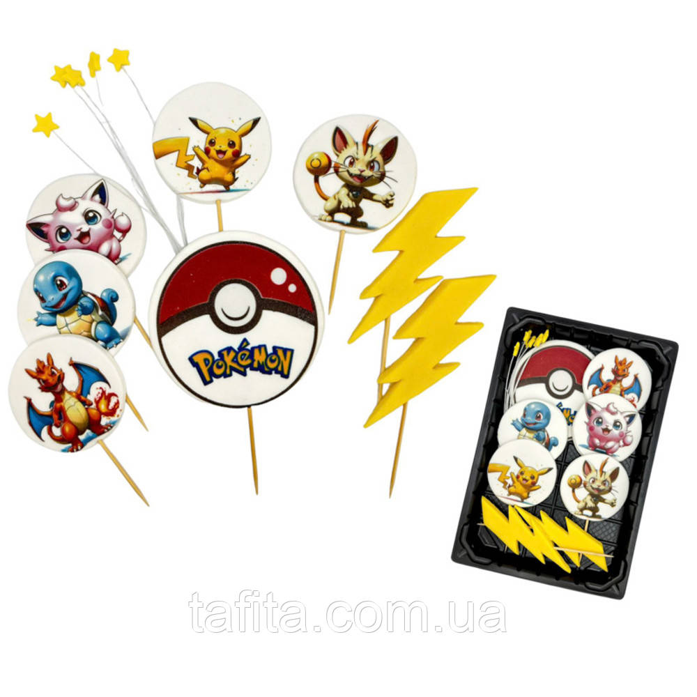 Покемони Набір цукрових прикрас, фото 1