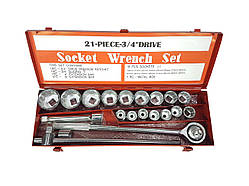 Торцевих ключів набір MAR-POL 21 елемент 19-50 мм 3/4" металевий корпус