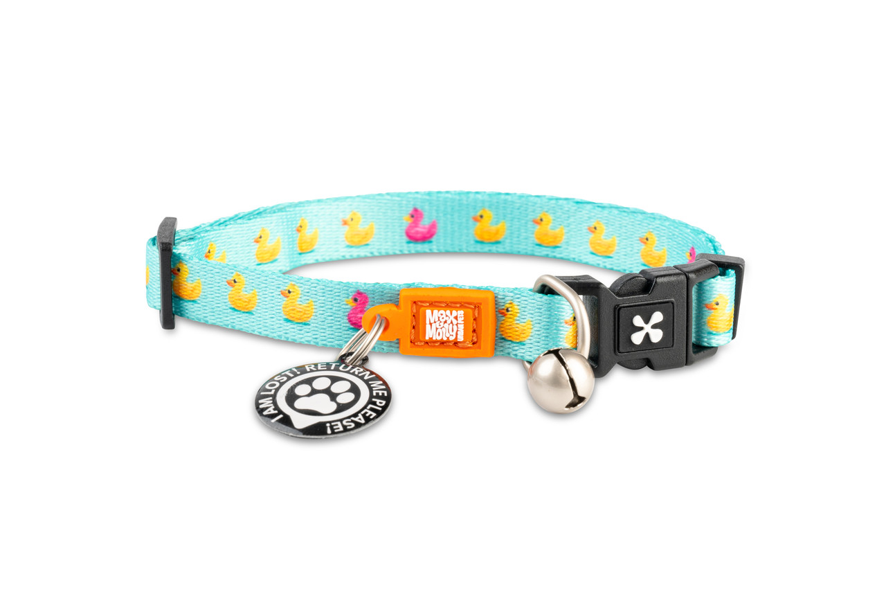 Max & Molly Smart ID Cat Collar Ducklings/1 size - Нашийник КошкиSmart ID блакитний з качиним принтом