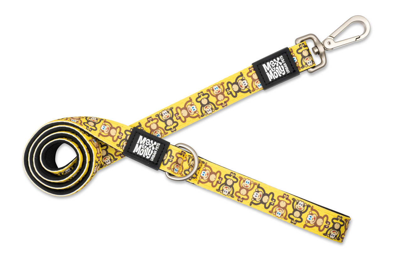 Max & Molly Short Leash Monkey Maniac/XS - Короткий повідець з принтом Мавпочки