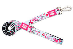 Short Leash Cherry Bloom/XS - Короткий рожевий повідець з вишневим принтом