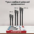 Комплект кабелів Promate CableKit-Ci USB-C to Lightning 27W Power Delivery 0.3м / 1.2м / 2м Black (cablekit-ci), фото 2
