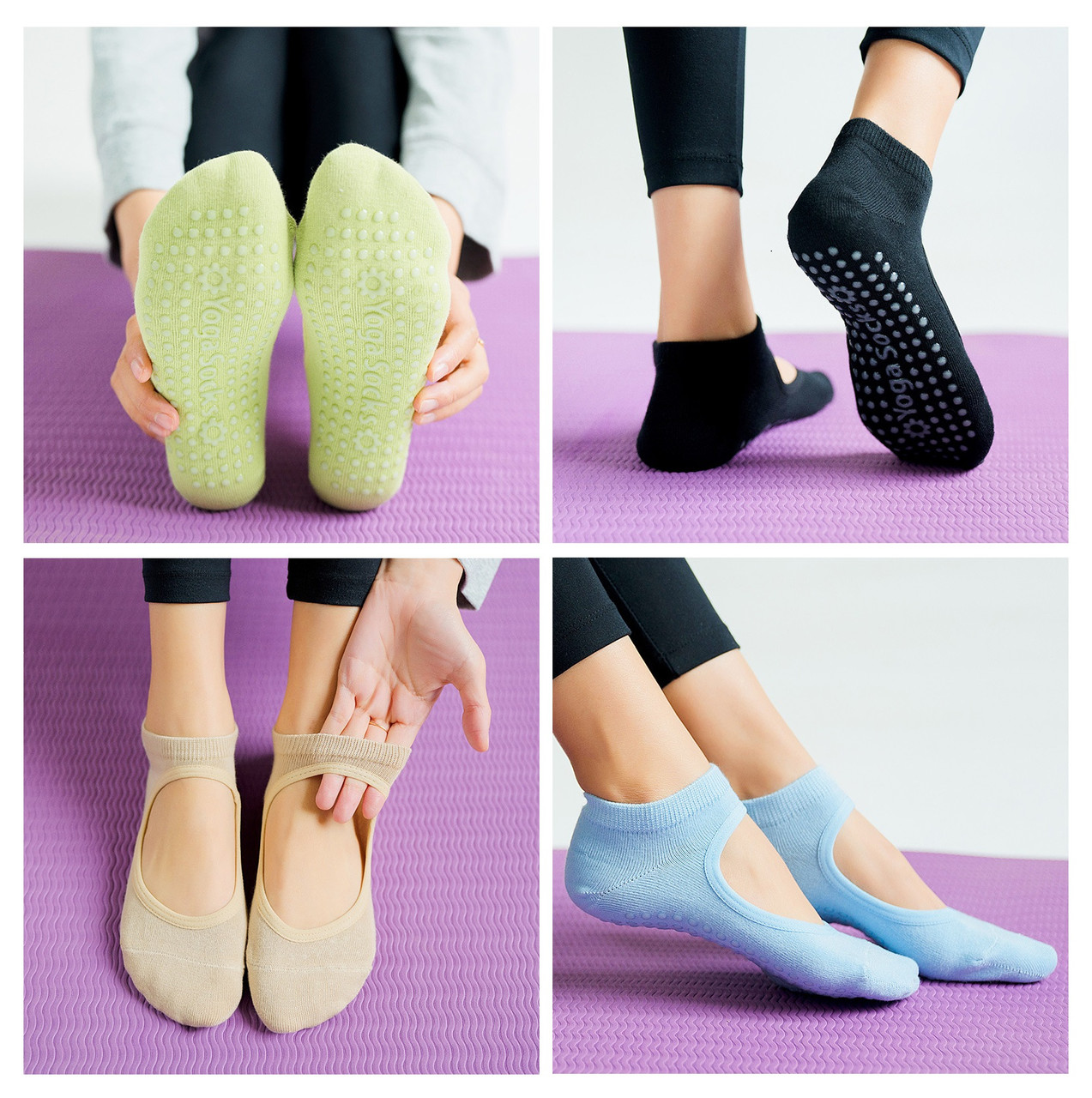 Класичні Закриті Нековзні Шкарпетки Для Йоги, 10 Кольорів, фото 1