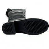 Сапожки високі чорні жіночі із замком шкіряні євро зима  Olevit 04 к. євро розмір 36, фото 9