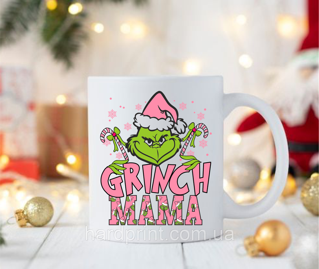 Чашка Грінч Grinch Mama. Чашка з новорічним принтом.