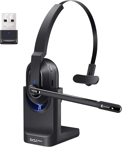 Бездротова Bluetooth гарнітура EKSA H5 з мікрофоном. Функція шумоподавлення AI для колл-центру
