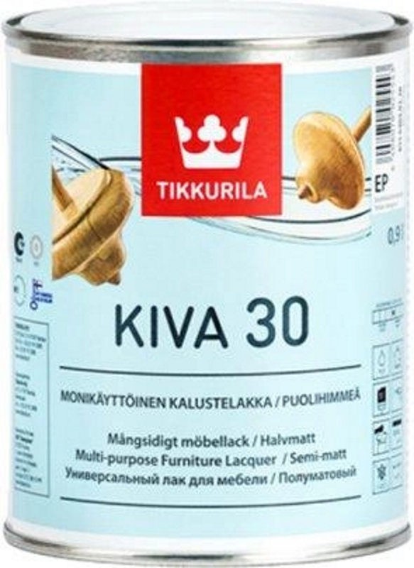 Kiva 30, напівматовий акрилатний лак для меблів, EP, TIKKURILA