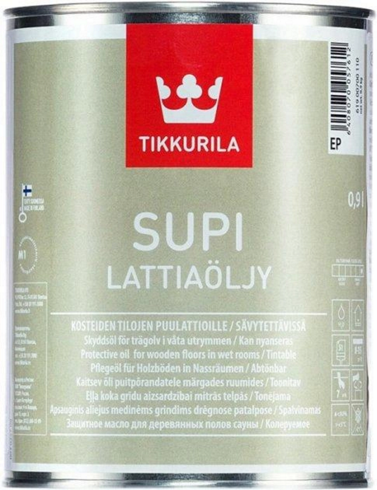 Supi Lattiaoljy, олія для дерев’яних підлог в сауні, EC, TIKKURILA