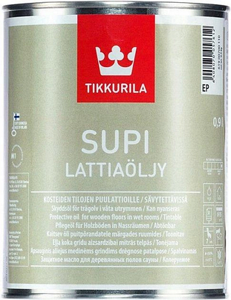 Supi Lattiaoljy, олія для дерев’яних підлог в сауні, EC, TIKKURILA, фото 1