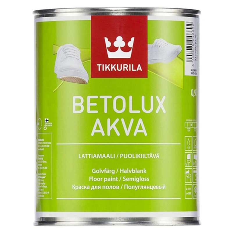 Універсальні емалі Betolux Aqua, поліуретан-акрилатна фарба для підлоги, TIKKURILA