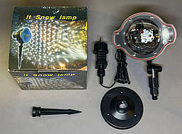 ВИДЕО-Лазер диско з підставкою XL-809 Snow, Білий/Норічний лазерний проєктор/Поличний проєктор