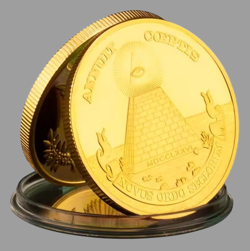 Масонська монета, монета з пірамідою й всевидимимим оком, фото 1