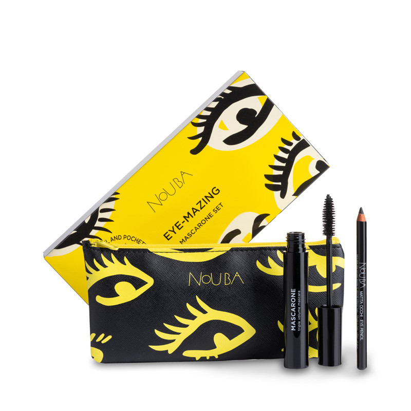 NOUBA Подарунковий набір MASCARONE (29040 Туш для вій "Потрійний об'єм"+олівець/контуру очей +космет, фото 1