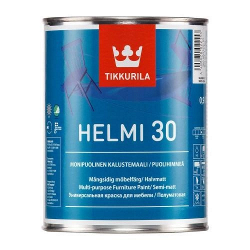 Універсальні емалі Helmi 30, напівматова акрилова емаль TIKKURILA