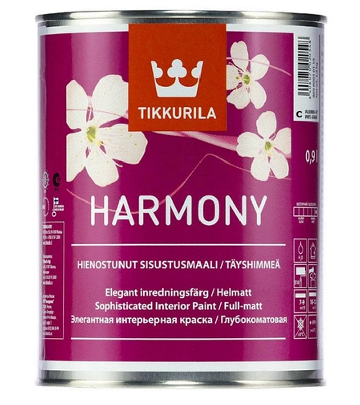 TIKKURILA Harmony, глибокоматова, стійка до миття акрилатна інтер’єрна фарба TIKKURILA