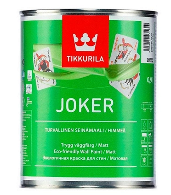 TIKKURILA Joker, шовковисто-матова, стійка до миття акрилатна інтер’єрна фарба TIKKURILA
