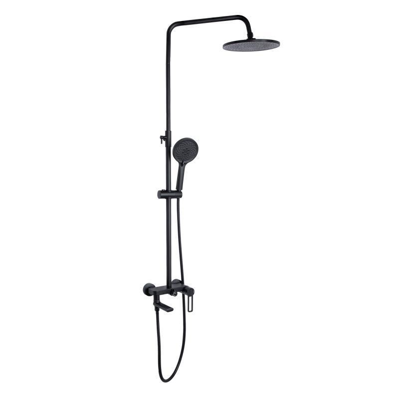 Душова система універсальна Qtap Gemini на три споживача (з виливом) QTGEM111GMB45688 Gunmetal Black PVD