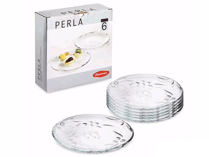 Набір тарілок Pasabahce Perla 195 мм 6шт скляних 54208*, фото 1