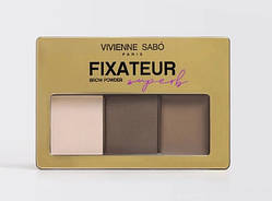 Палетка для брів Vivienne Sabo Fixateur Superb (тіні + віск) 01, 4 г
