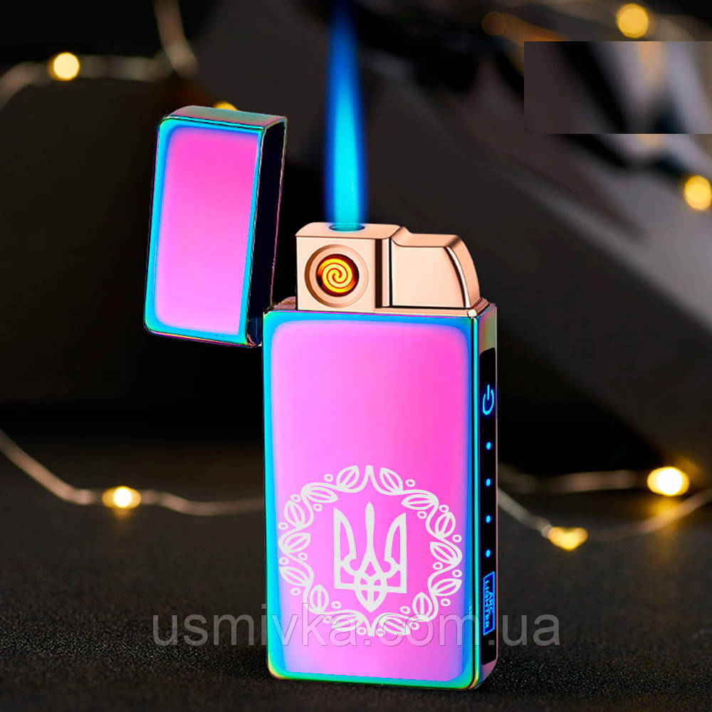 Подарункова USB запальничка герб України + форсунка 608