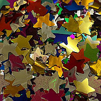 Конфеті зірочки асорті металік 20 мм, 50 грамів (Китай)