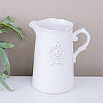 Ваза керамічна біла у формі глека 18см