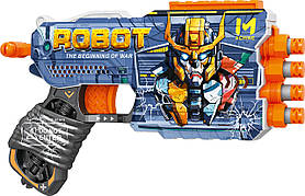 Іграшковий пістолет мех. чотириствольний з м'якими набоями (12 шт.) (Робот) (23 х 14.5см)