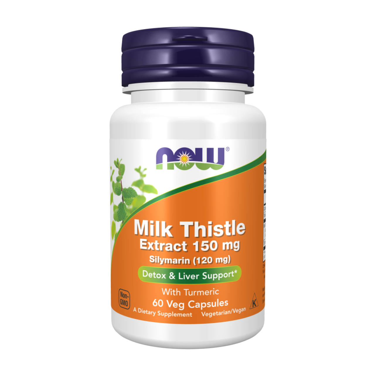 NOW Foods Milk Thistle Extract with Turmeric, силімарин, 150 мг, 60 Veg Caps (екстракт розторопші + куркума)