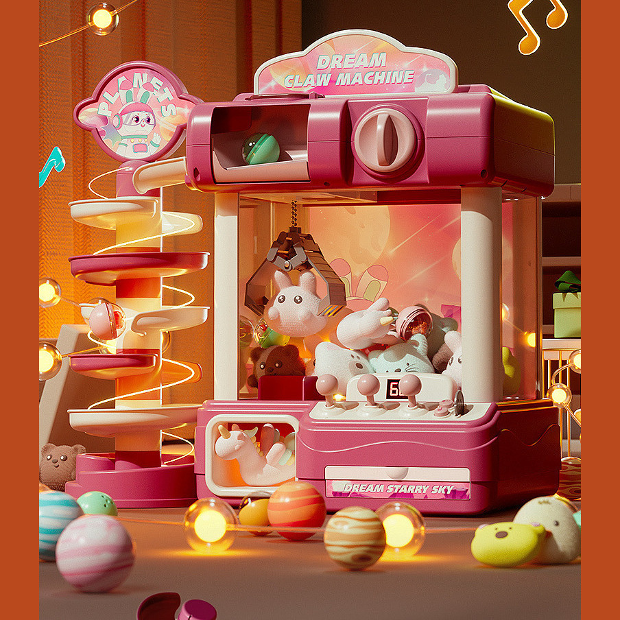 Хватайка з іграшками Розвиваюча гра монетки музика підсвітка Інтерактивний ігровий автомат USB-кабель, фото 1