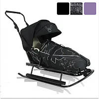 Санки 7в1 RASPER + підніжки + спинка + спальник з утеплювачем + регульована ручка + муфти + козирок R_2472