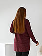 Стильна туніка великого розміру Ліка бордо з бежем (52-74), фото 6