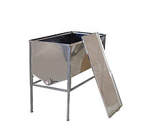 Стіл для розпечатування стільників 1 м з плоским кошиком (лист 0,5 AISI 304), кран нержавіючий